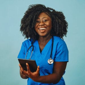A nurse practitioner with a doctorate, provoking the debate "Are nurse practitioners doctors?"