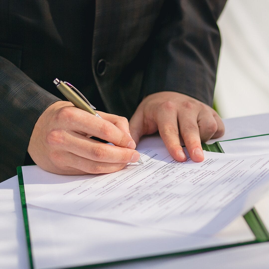 A person signing documents