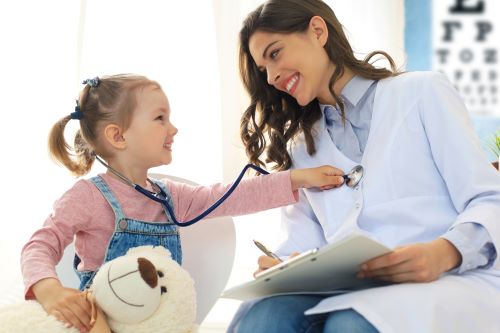 pediatrics locum tenens provider with child patient