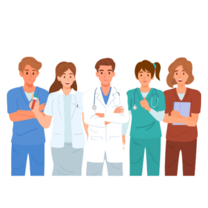 Illustration of various providers representing wide variety of Locum Tenens Staffing Solutions
