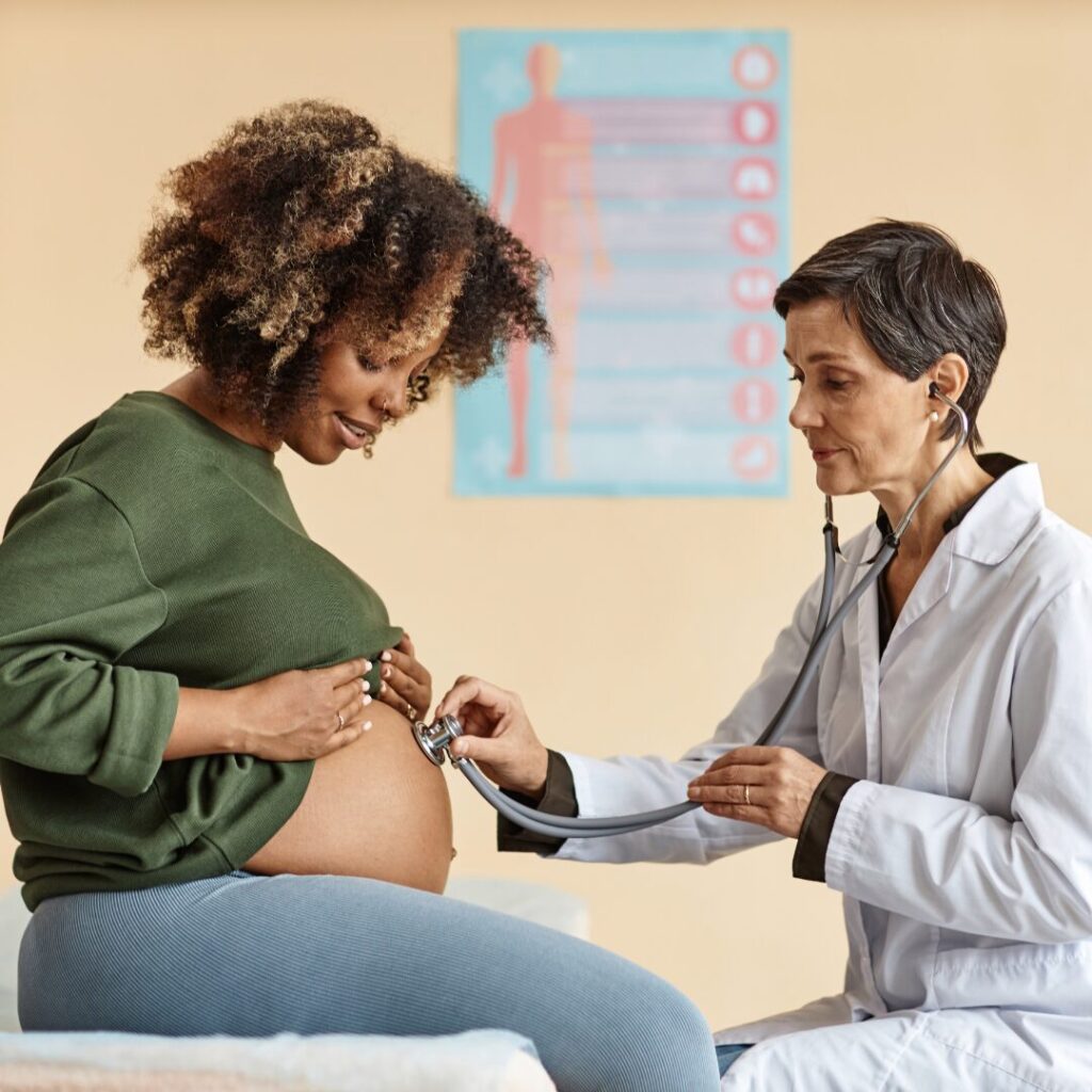A maternal-fetal medicine specialist working with a patient