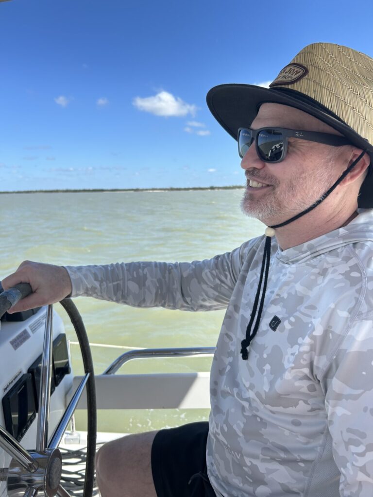 A portrait of Bart on his boat 