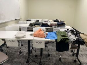 clothing donations from barton healthcare staffing clothing swap employee event