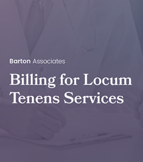 Barton Associates Billing for Locum Tenens Services